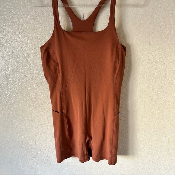 New FP Movement by Free People Clay Brown Onesie Shortie Romper size L - Picture 5 of 12